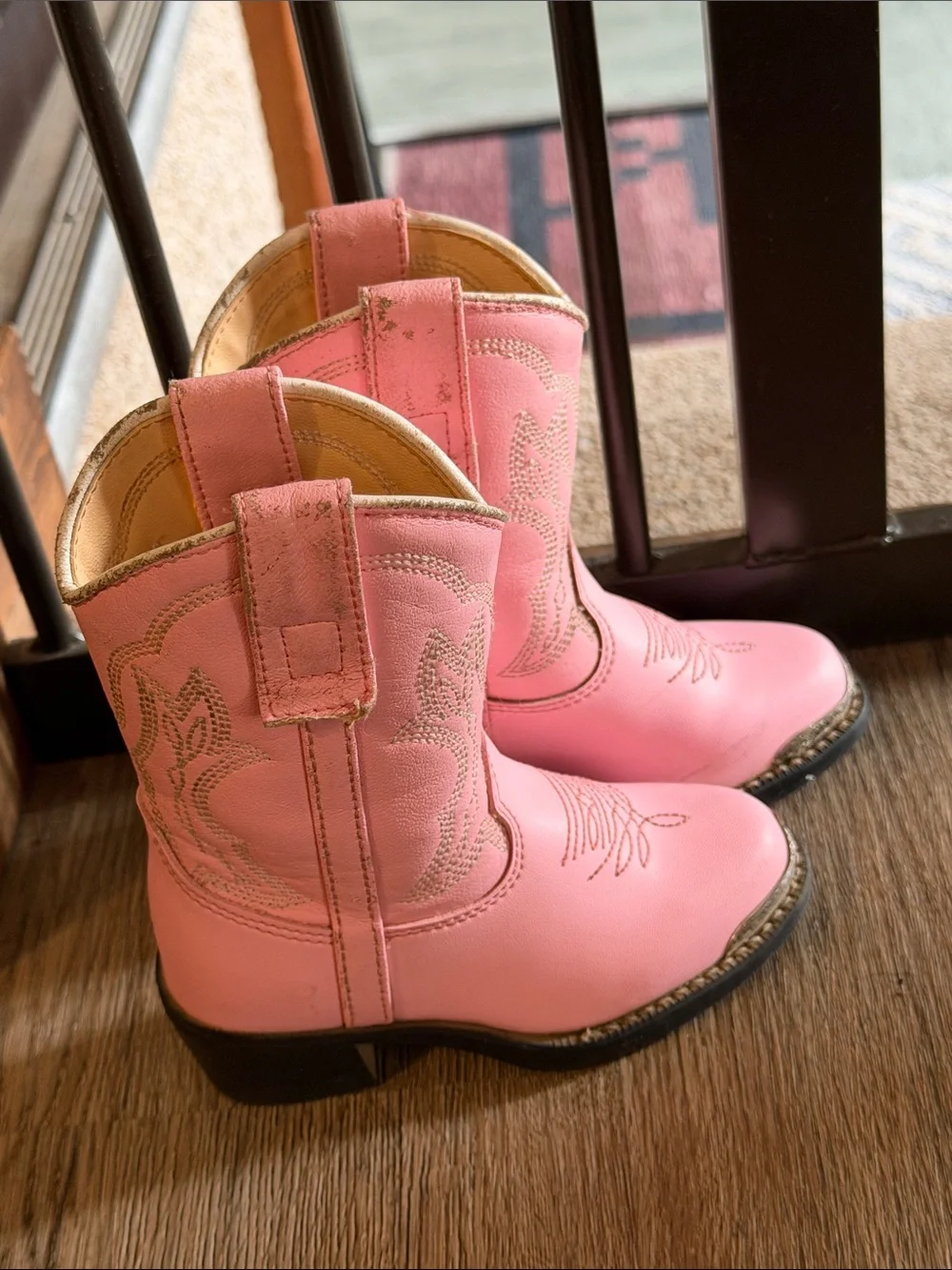 Durango Pink Toddler Western Boots with Embroidered Details